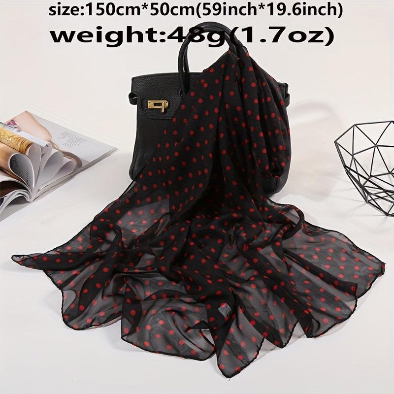 Polka Dot Print Scarf Solid Gauze Shawl Head Wrap Windproof Headscarf Hijab