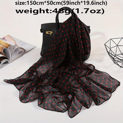 Polka Dot Print Scarf Solid Gauze Shawl Head Wrap Windproof Headscarf Hijab