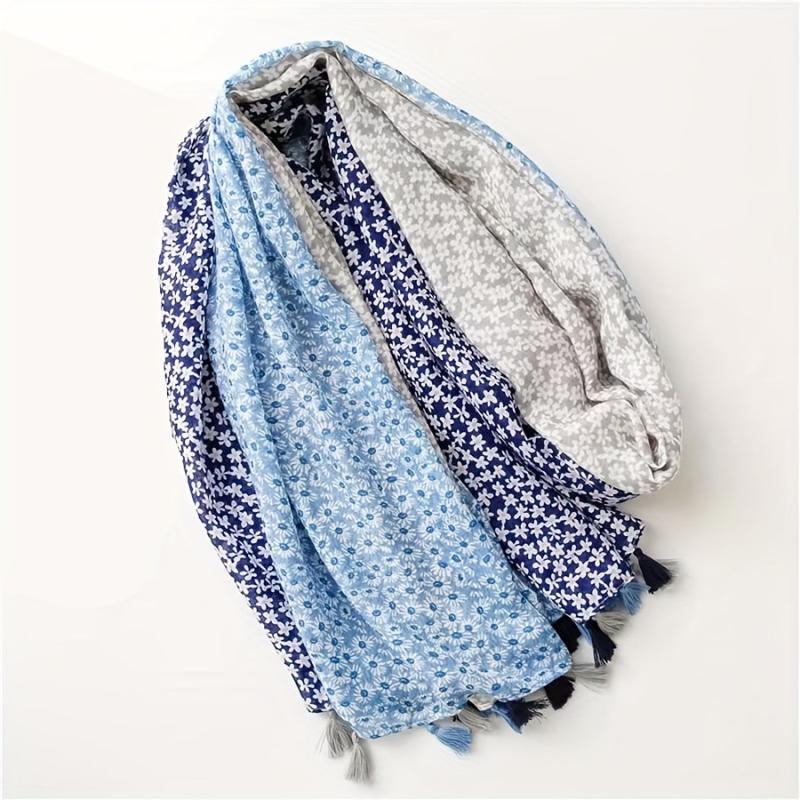 Daisy Printed Scarf Sunscreen Fringed Shawl Classic Casual Wrap