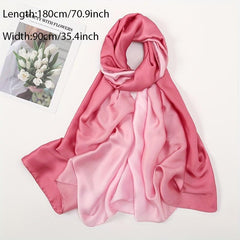 Gradient Sunscreen Large Shawl Silk Feeling Soft Wrap