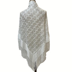 Embroidered Tassel Shawl Large Scarf for Women