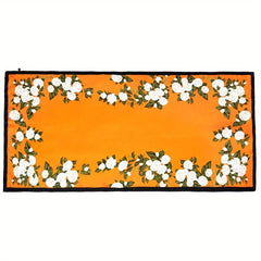 Rose Print Satin Scarf Shawl for Windproof Style