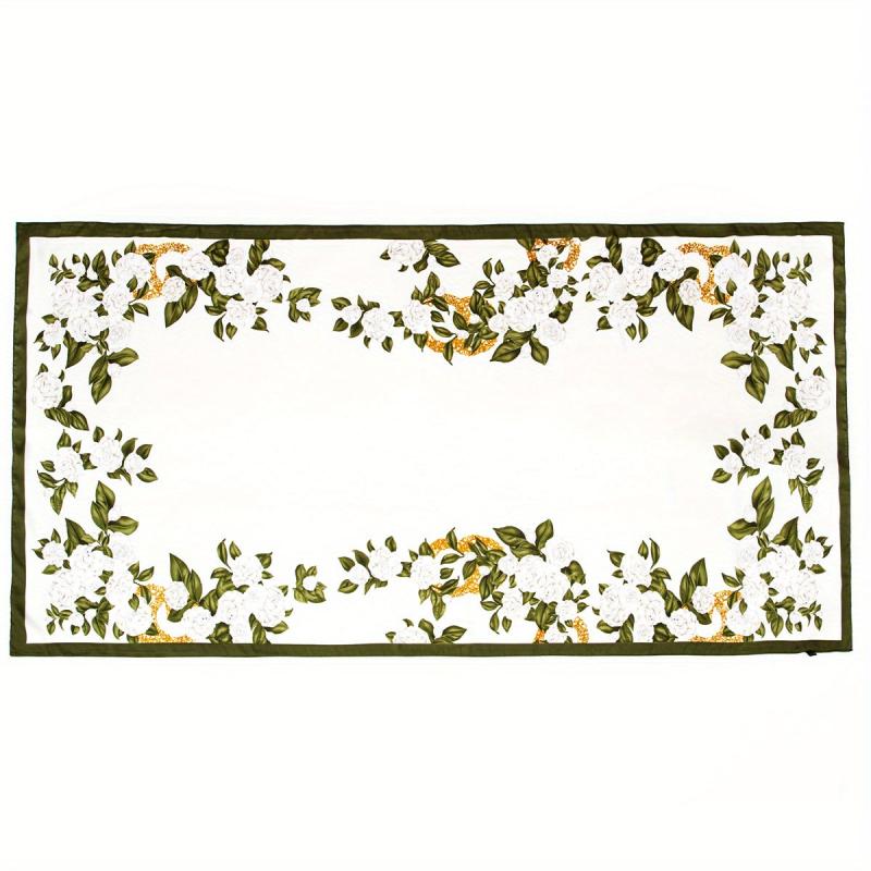 Rose Print Satin Scarf Shawl for Windproof Style