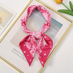 Geometric Tie Dye Square Scarf Print Satin Bandana Silk Neckerchief