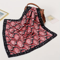 Geometric Tie Dye Square Scarf Print Satin Bandana Silk Neckerchief
