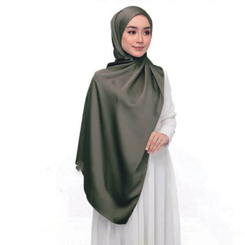 Silky Satin Hijab Sunscreen Shawl Wrap Windproof Turban Women
