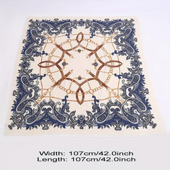 Paisley Print Square Scarf Pleated Shawl Women Windproof Head Wrap