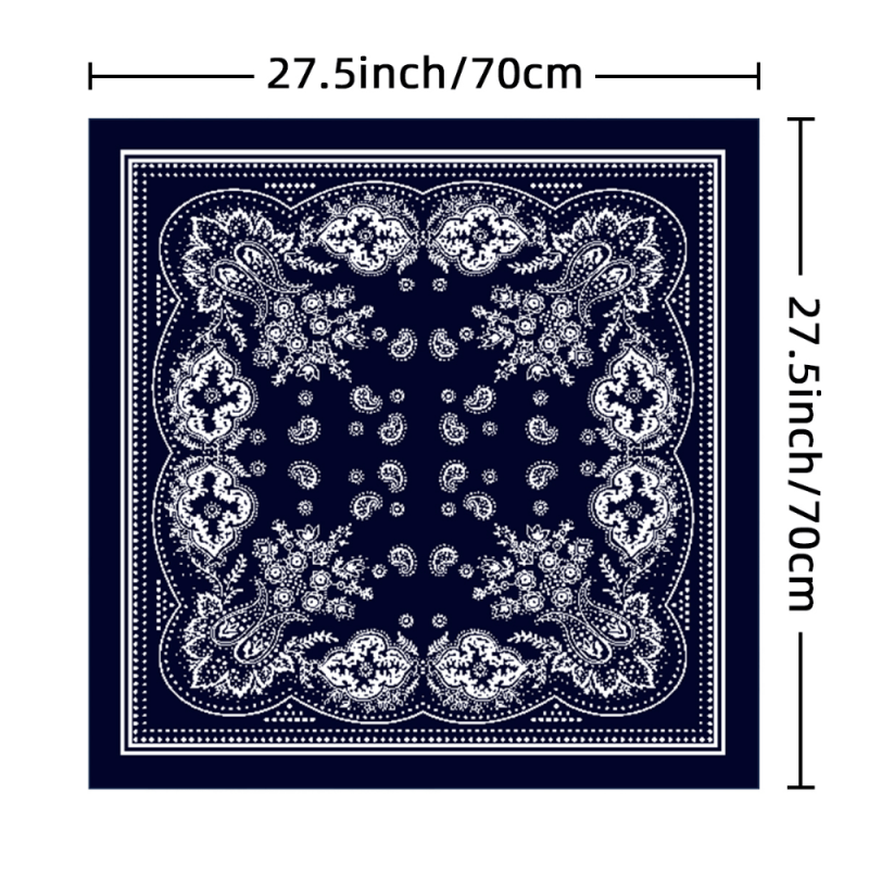 Paisley Print Square Scarf Neckerchief Bandana Silk Head Wrap Hair Accessory