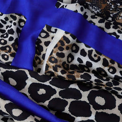 Leopard Print Matching Shawl Thin Breathable Tassel Scarf