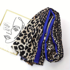 Leopard Print Matching Shawl Thin Breathable Tassel Scarf