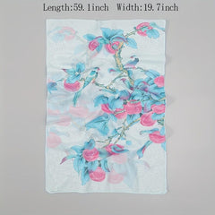 Floral Print Chiffon Scarf Bohemia Thin Shawl Windproof Head Wrap