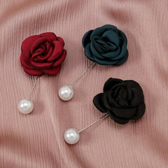 3pc Faux Pearl Flower Pins Brooches for Party Evening Decor