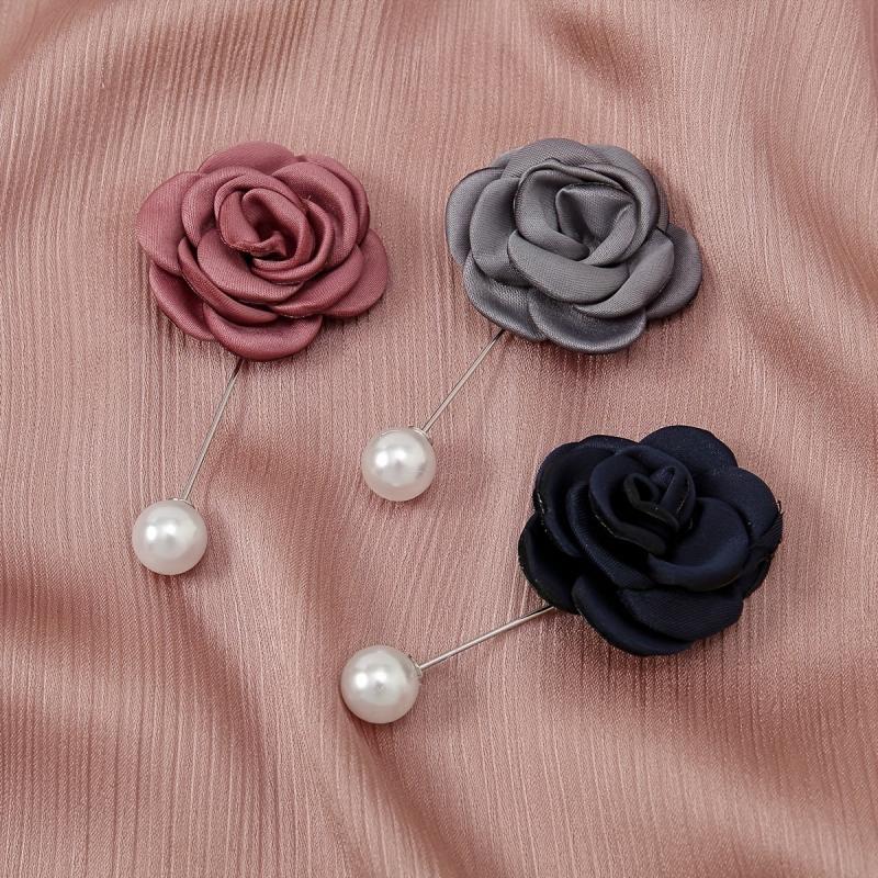 3pc Faux Pearl Flower Pins Brooches for Party Evening Decor