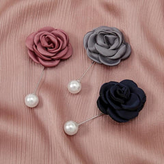 3pc Faux Pearl Flower Pins Brooches for Party Evening Decor