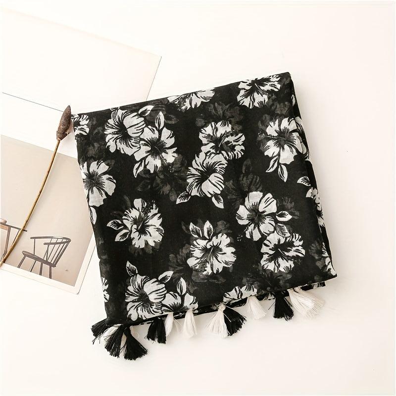 Fringed Scarf Thin Breathable Sunscreen Shawl Soft Long Wrap