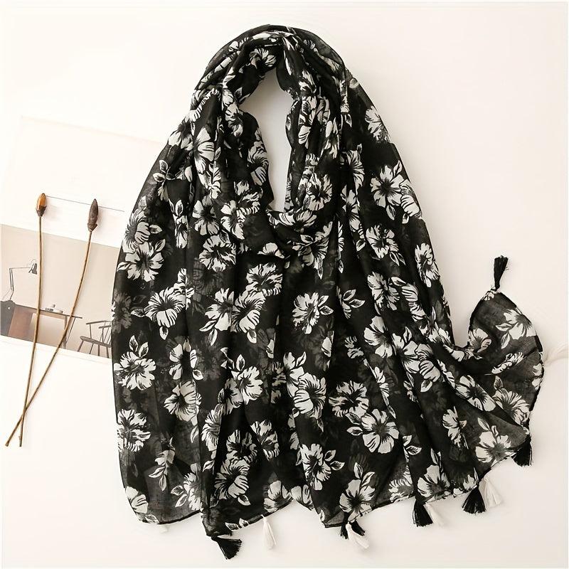 Fringed Scarf Thin Breathable Sunscreen Shawl Soft Long Wrap