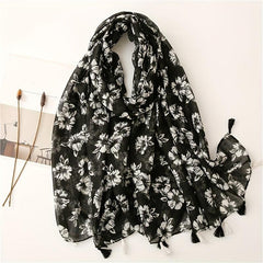 Fringed Scarf Thin Breathable Sunscreen Shawl Soft Long Wrap