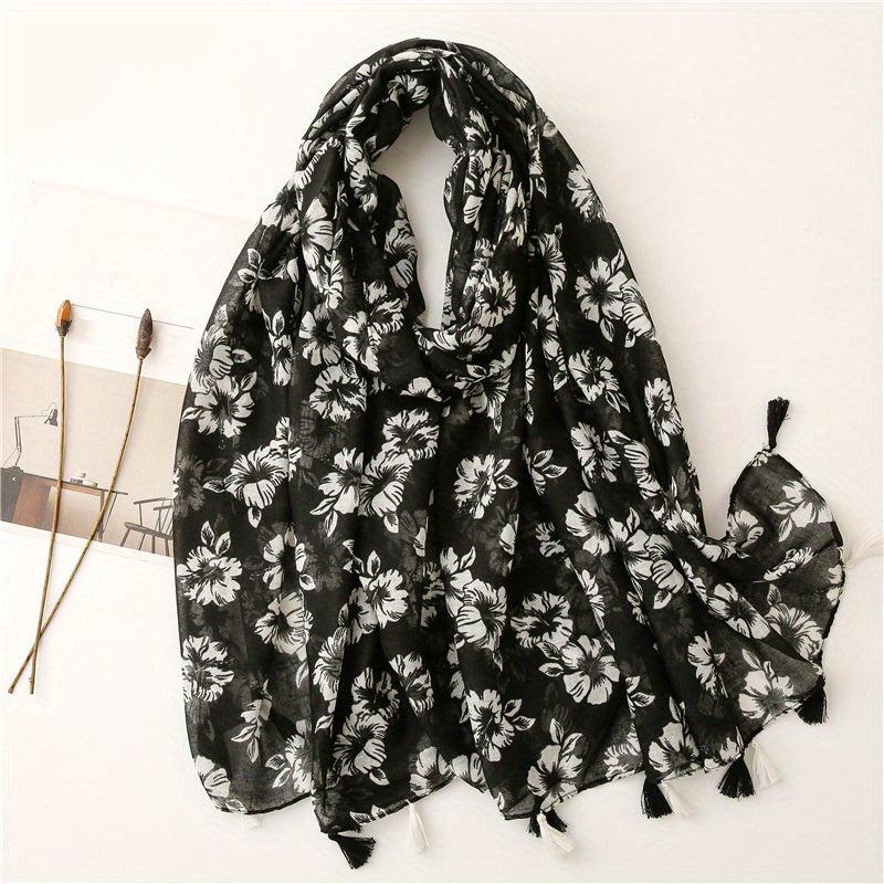 Fringed Scarf Thin Breathable Sunscreen Shawl Soft Long Wrap