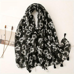 Fringed Scarf Thin Breathable Sunscreen Shawl Soft Long Wrap