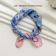 Cartoon Flower Bandana Linen Scarf Headband Handkerchief Polyester Face Covering