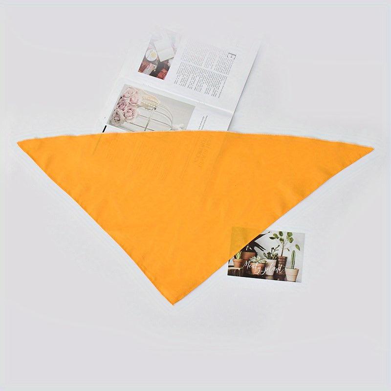 Solid Triangle Scarf Satin Thin Pleated Neckerchief Bandana Silk Head Wrap