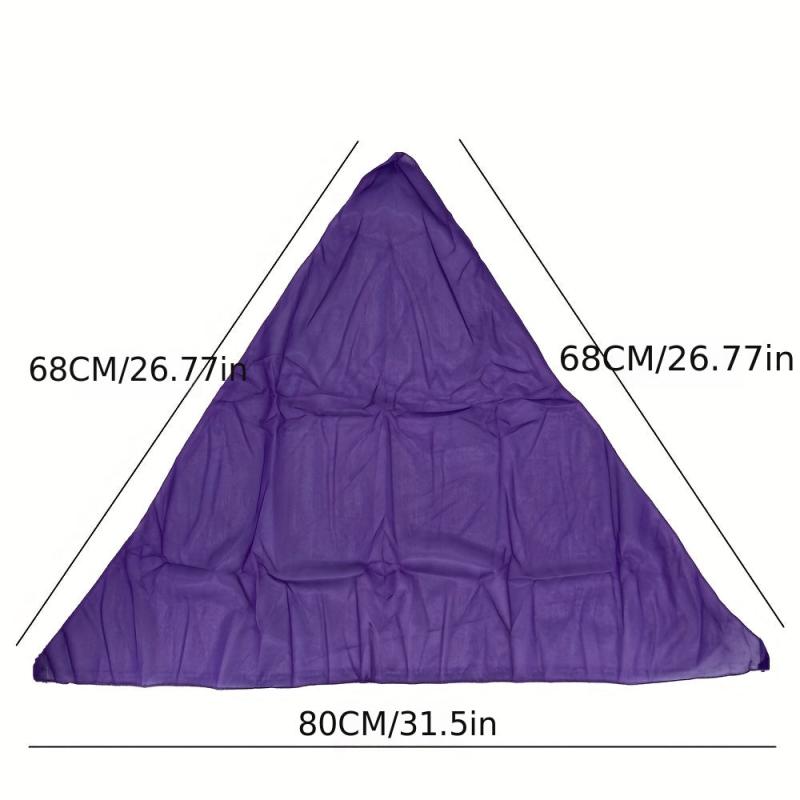 Solid Triangle Scarf Satin Thin Pleated Neckerchief Bandana Silk Head Wrap
