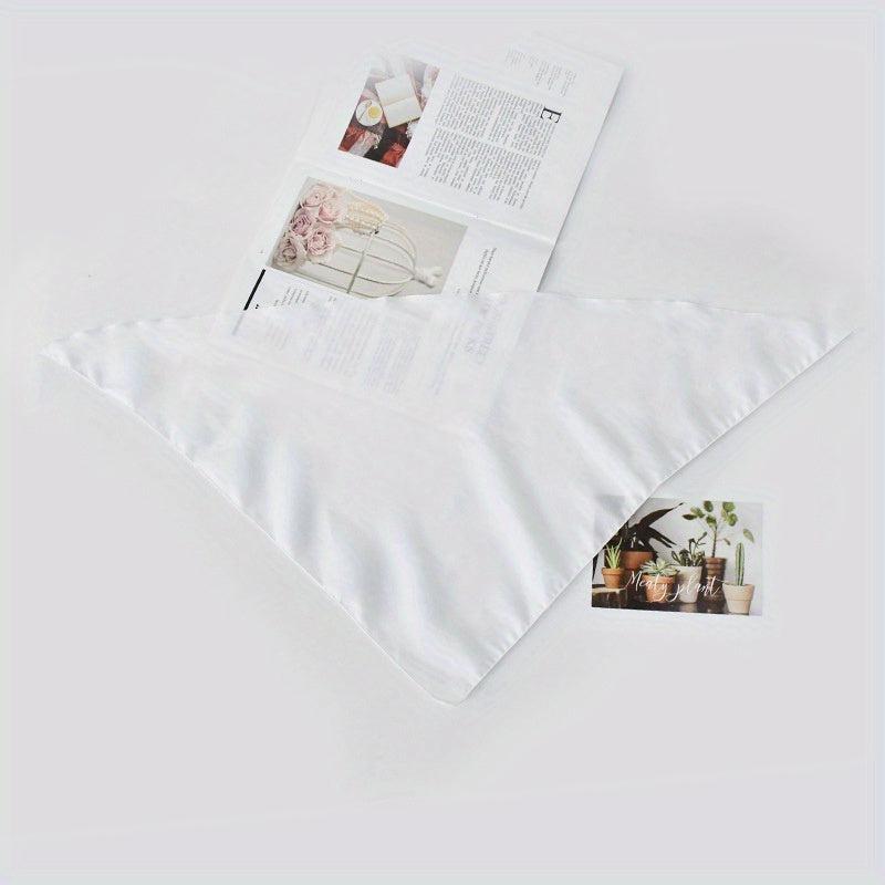 Solid Triangle Scarf Satin Thin Pleated Neckerchief Bandana Silk Head Wrap