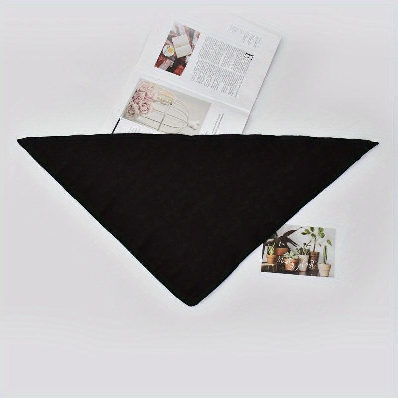 Solid Triangle Scarf Satin Thin Pleated Neckerchief Bandana Silk Head Wrap
