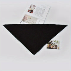 Solid Triangle Scarf Satin Thin Pleated Neckerchief Bandana Silk Head Wrap