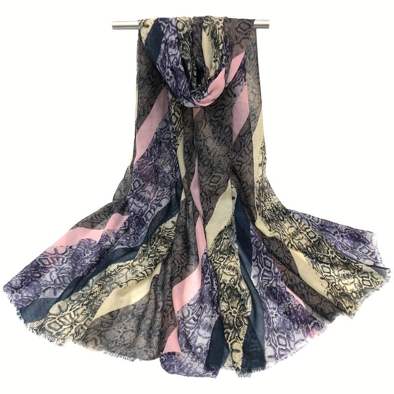 Vintage Breathable Print Scarf Sunproof Shawl for Spring & Summer