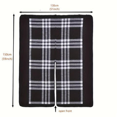 Large Woven Fringed Shawl Wrap Windproof Cape