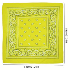 2pcs 4pcs Paisley Printed Square Scarf 54cm Solid Absorb Sweat Bandana