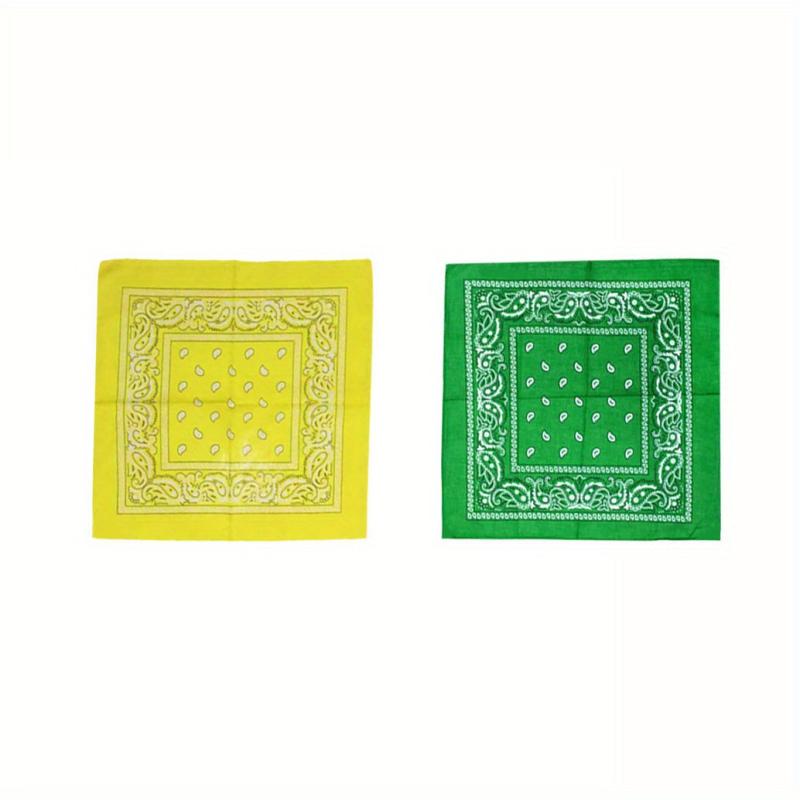 2pcs 4pcs Paisley Printed Square Scarf 54cm Solid Absorb Sweat Bandana