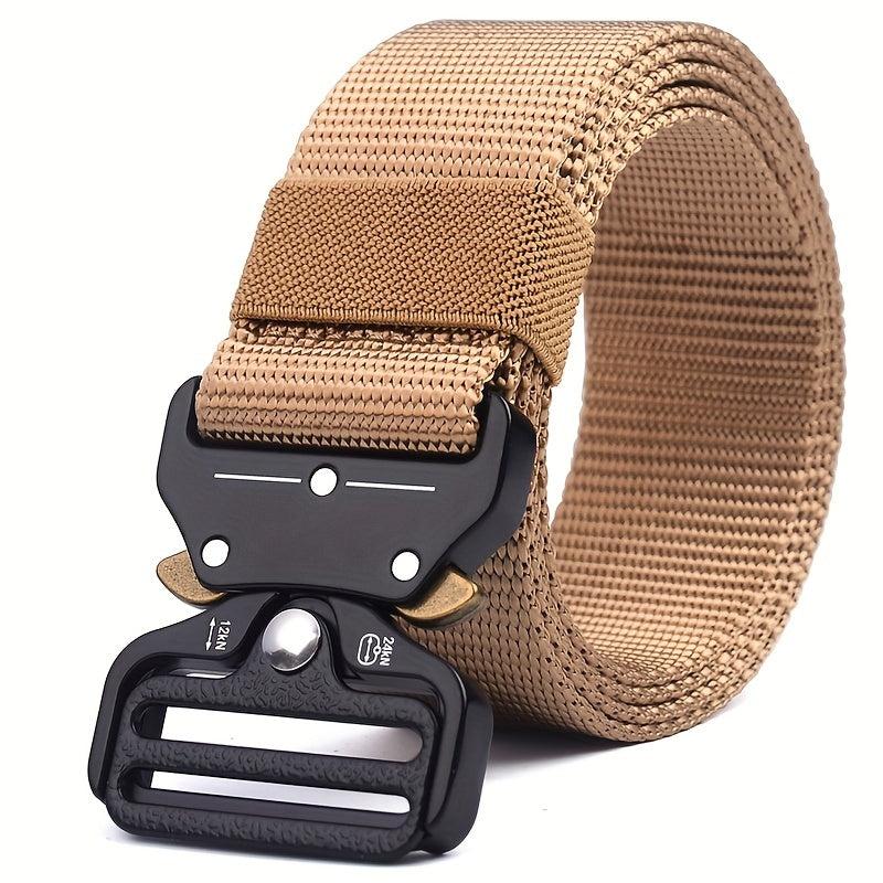 Men's Tactical Belt Quick Release Buckle Elastic Stretch Canvas Web Belt