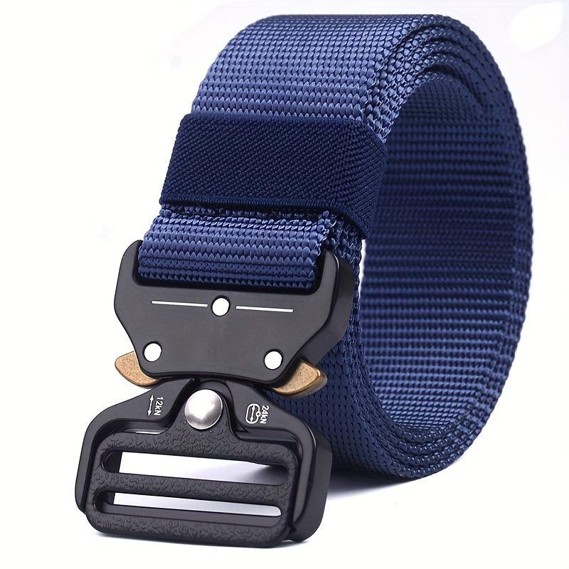 Men's Tactical Belt Quick Release Buckle Elastic Stretch Canvas Web Belt