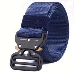 Men's Tactical Belt Quick Release Buckle Elastic Stretch Canvas Web Belt