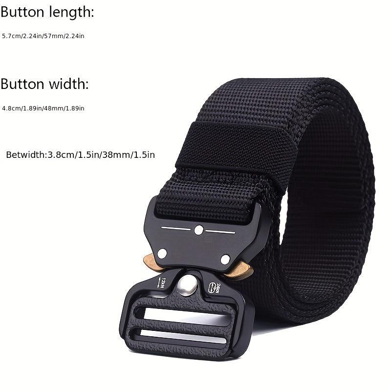 Men's Tactical Belt Quick Release Buckle Elastic Stretch Canvas Web Belt