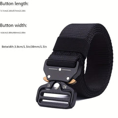 Men's Tactical Belt Quick Release Buckle Elastic Stretch Canvas Web Belt