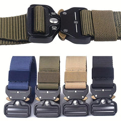 Men's Tactical Belt Quick Release Buckle Elastic Stretch Canvas Web Belt