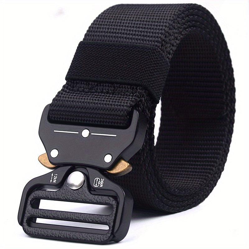 Men's Tactical Belt Quick Release Buckle Elastic Stretch Canvas Web Belt
