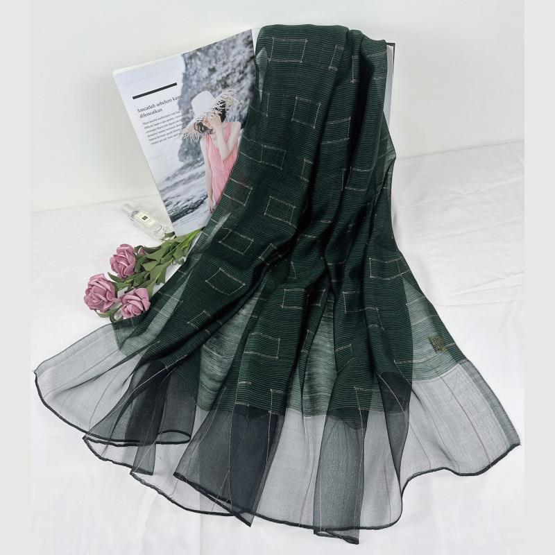 Thin Silk Scarf Breathable Sunproof Shawl for Spring & Summer