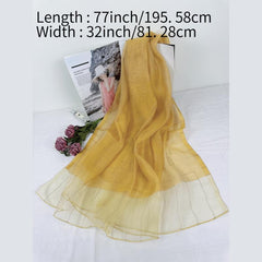 Thin Silk Scarf Breathable Sunproof Shawl for Spring & Summer