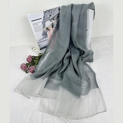 Thin Silk Scarf Breathable Sunproof Shawl for Spring & Summer