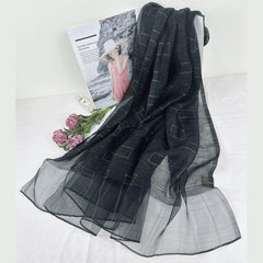 Thin Silk Scarf Breathable Sunproof Shawl for Spring & Summer