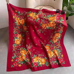 Floral Satin Scarf 98cm Large Square Hijab for Women