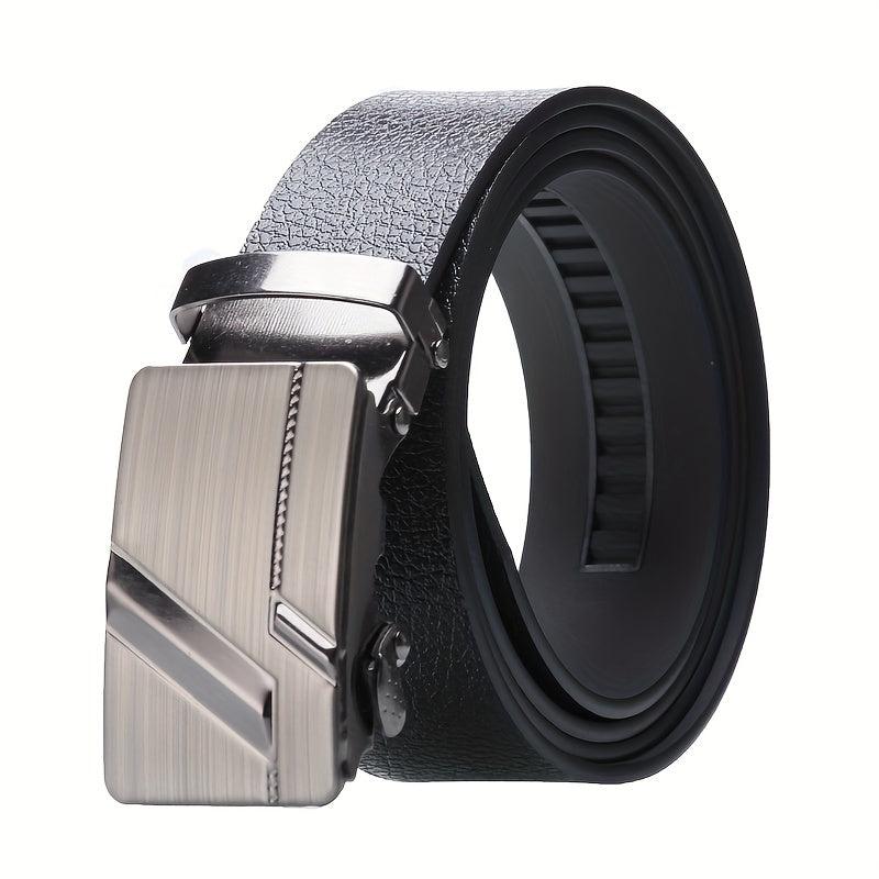 Men's Automatic Buckle Business Belt Square Buckle