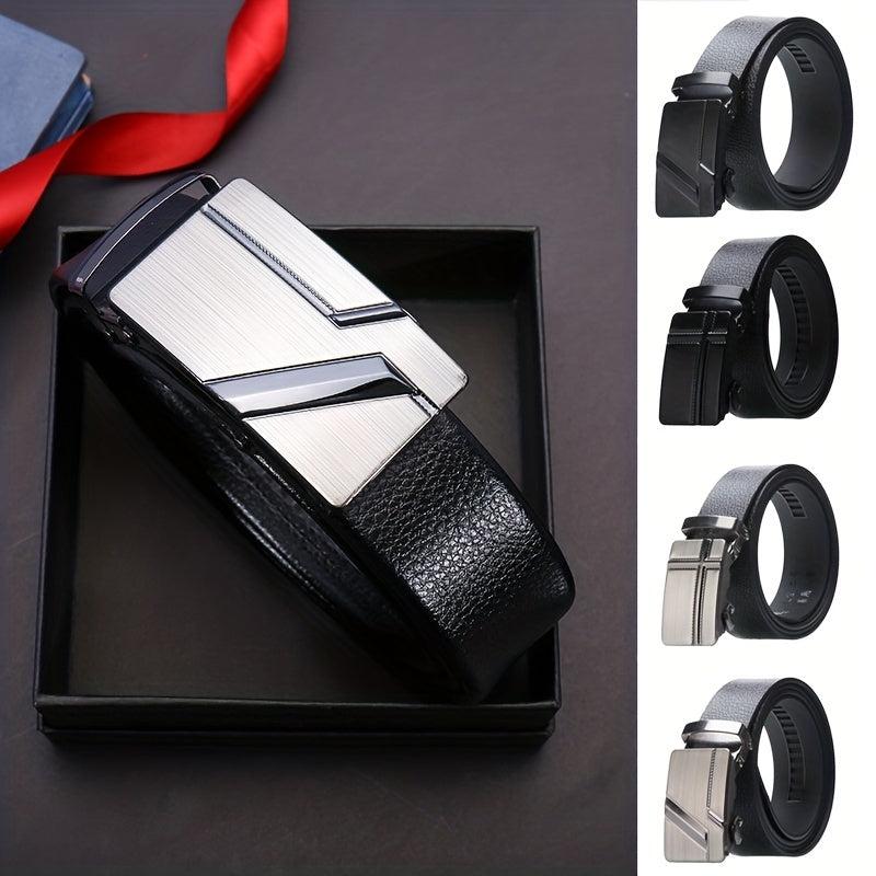 Men's Automatic Buckle Business Belt Square Buckle