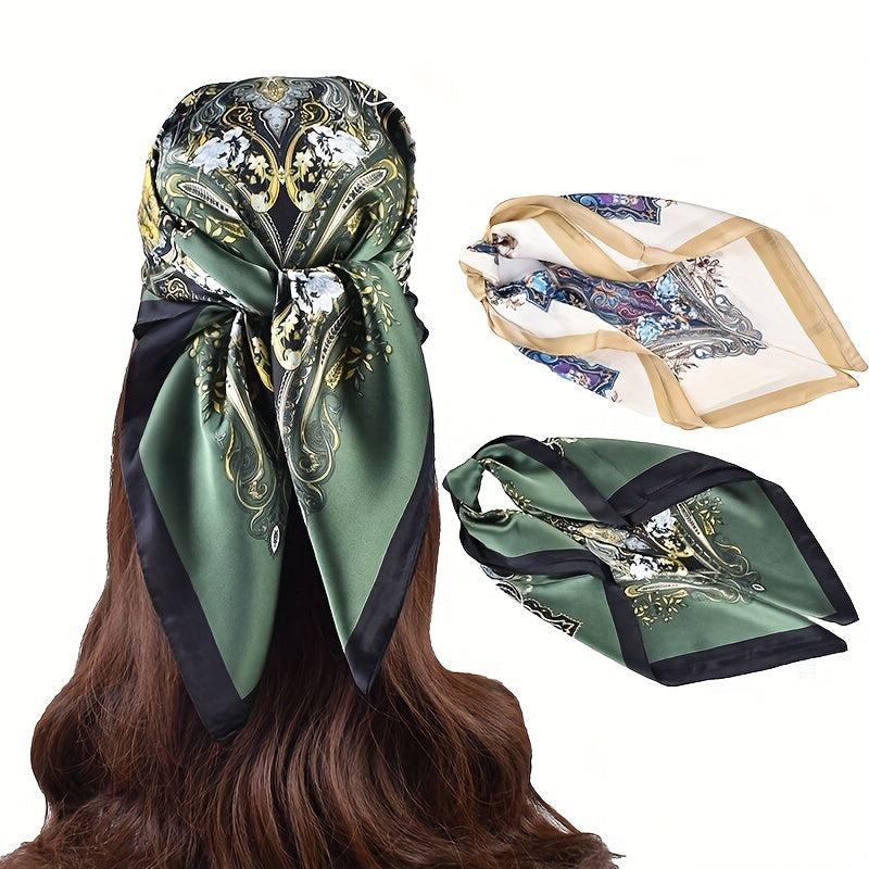Vintage Paisley Print Bandana Classic Square Scarf Woman Neckerchief