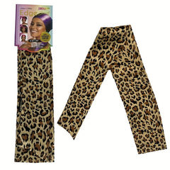 Leopard Print Silk Head Scarf Hair Bands Double Sided Turban