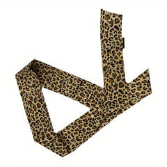 Leopard Print Silk Head Scarf Hair Bands Double Sided Turban